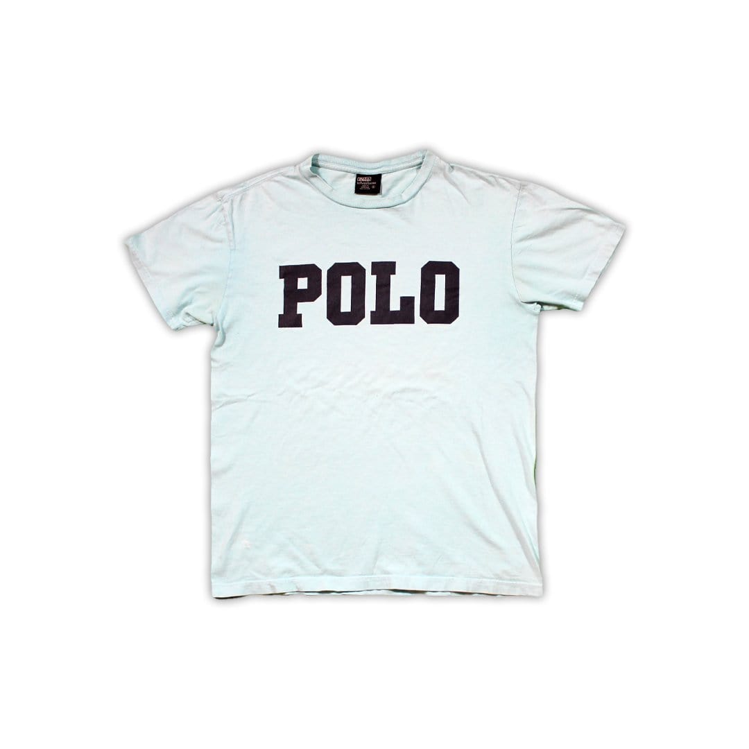 Vintage Baby Blue POLO Spell Out Tee | Rebalance Vintage.