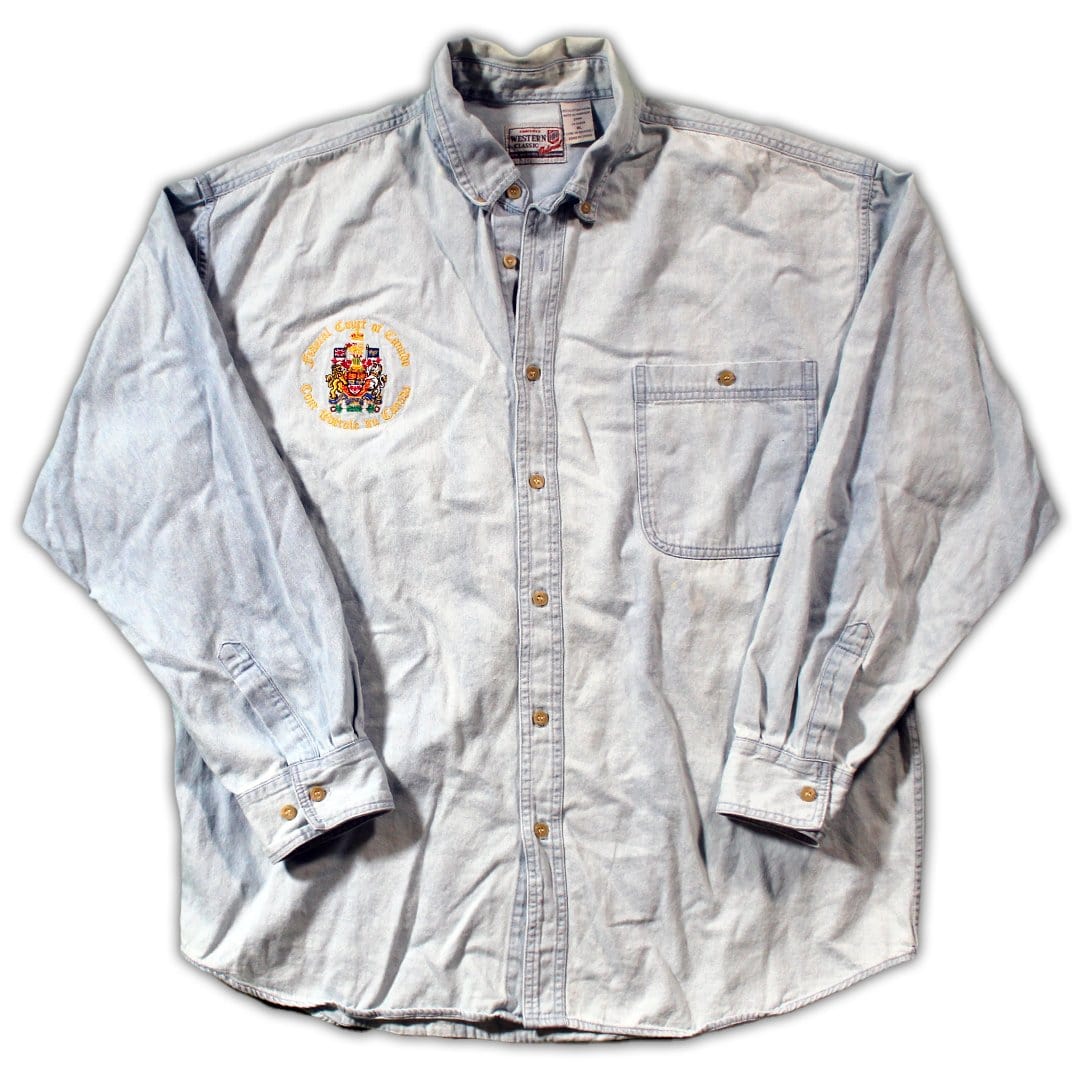 Vintage Federal Courts of Canada Jean Button Up | Rebalance Vintage.