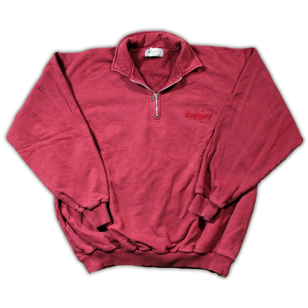 Vintage Red Vancouver 1/4 Zip Sweater | Rebalance Vintage.