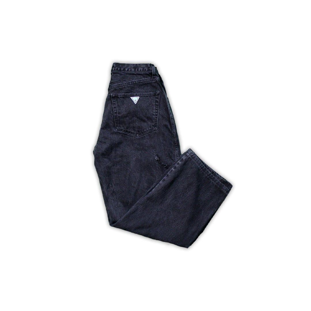 Vintage Black Guess Wide Leg Jeans | Rebalance Vintage.