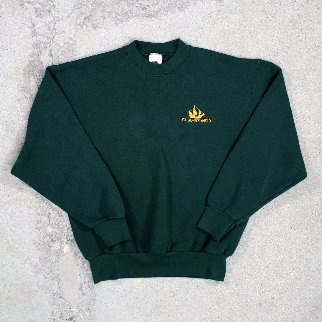 Vintage 90s Green St Johns NFLD Crewneck | Rebalance Vintage.