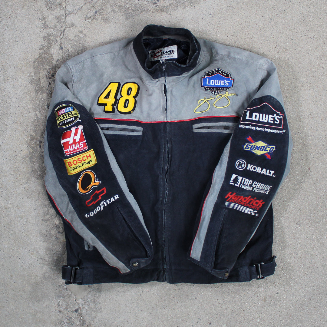 Vintage NASCAR 48 Jimmie Johnson Suede Leather Jacket – Rebalance Vintage