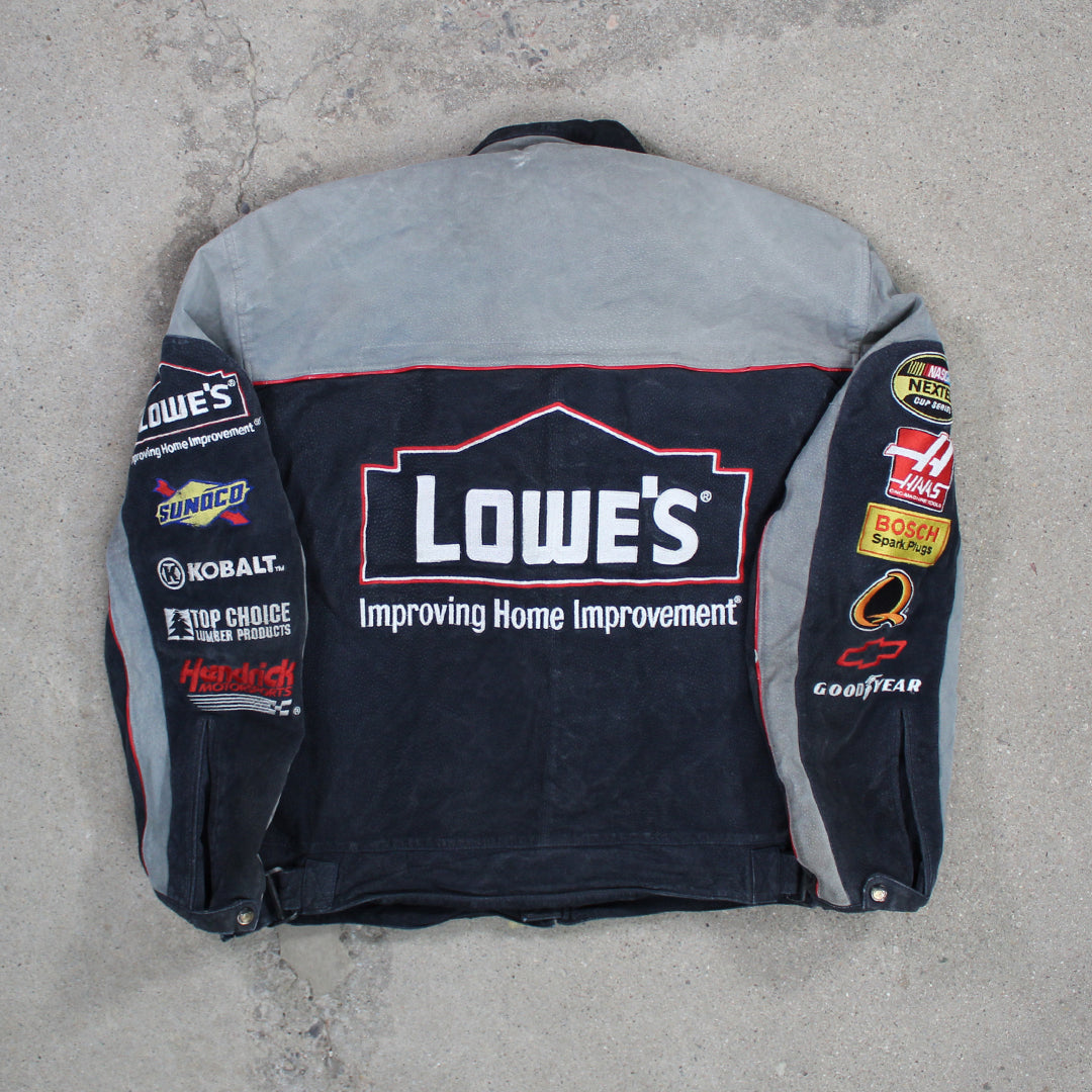 Vintage NASCAR 48 Jimmie Johnson Suede Leather Jacket | Rebalance Vintage.