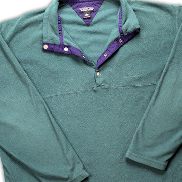 Vintage Green Button Up Patagonia Fleece | Rebalance Vintage.