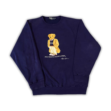 Vintage 90s Polo Bear Blue Creweneck | Rebalance Vintage.