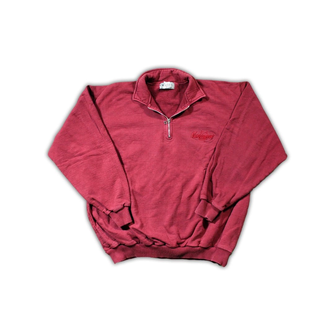 Vintage Red Vancouver 1/4 Zip Sweater | Rebalance Vintage.