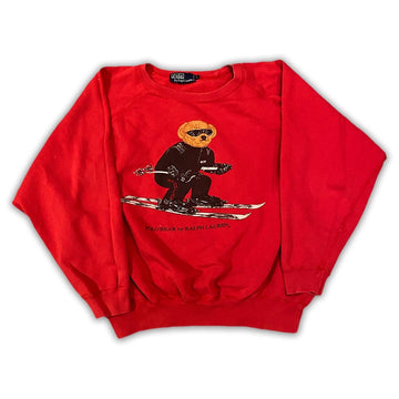 Vintage 90s Polo Bear Red Crewneck | Rebalance Vintage.