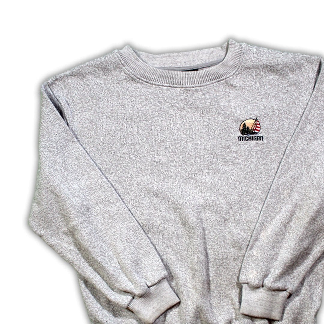 Vintage Salt & Pepper Michigan Sail Crewneck | Rebalance Vintage.