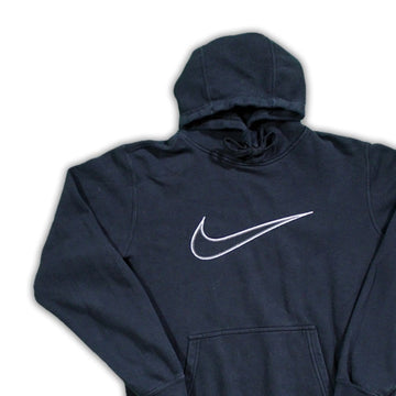 Vintage Black Embroidered Nike Swoosh Hoodie | Rebalance Vintage.