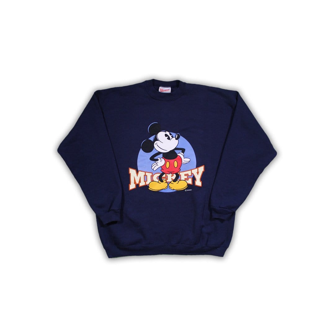 Vintage Blue OG Mickey Spell Out Crewneck | Rebalance Vintage.