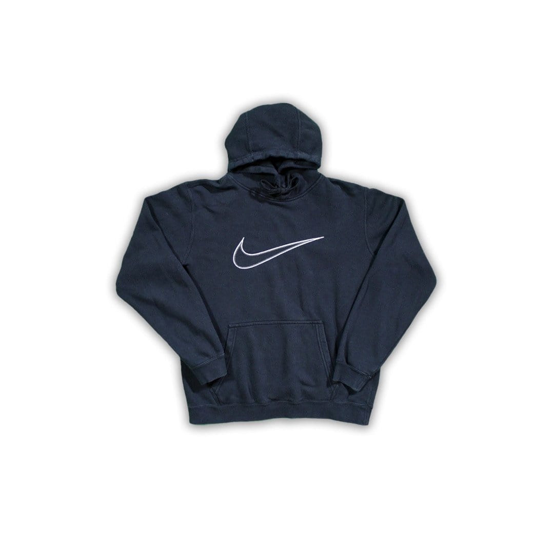 Vintage Black Embroidered Nike Swoosh Hoodie | Rebalance Vintage.