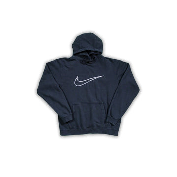 Vintage Black Embroidered Nike Swoosh Hoodie | Rebalance Vintage.