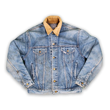 Vintage 80s Jean Carhartt Corduroy Collar Jean Jacket (M) | Rebalance Vintage.