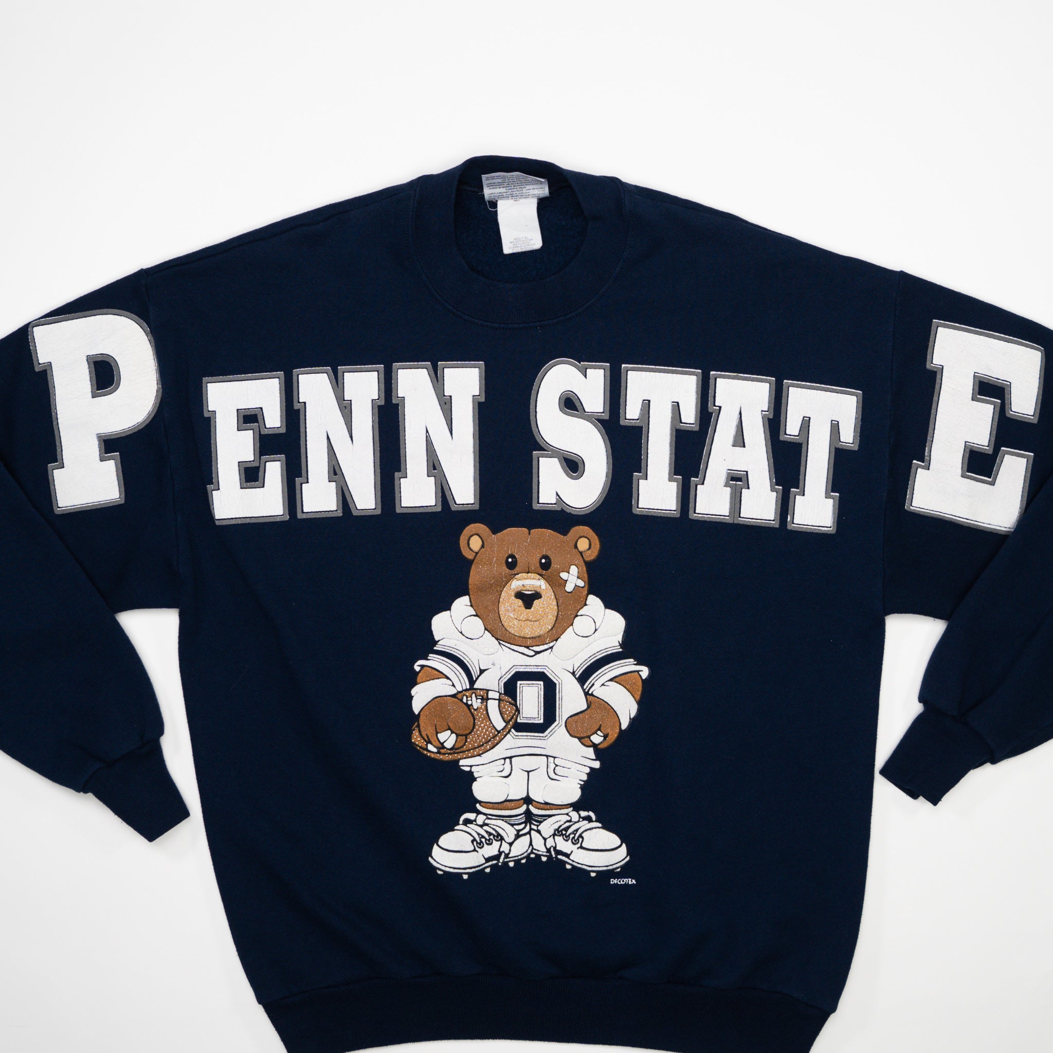 Vintage Blue Penn State Teddy Bear Football Crewneck