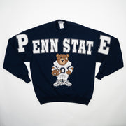 Vintage Blue Penn State Teddy Bear Football Crewneck