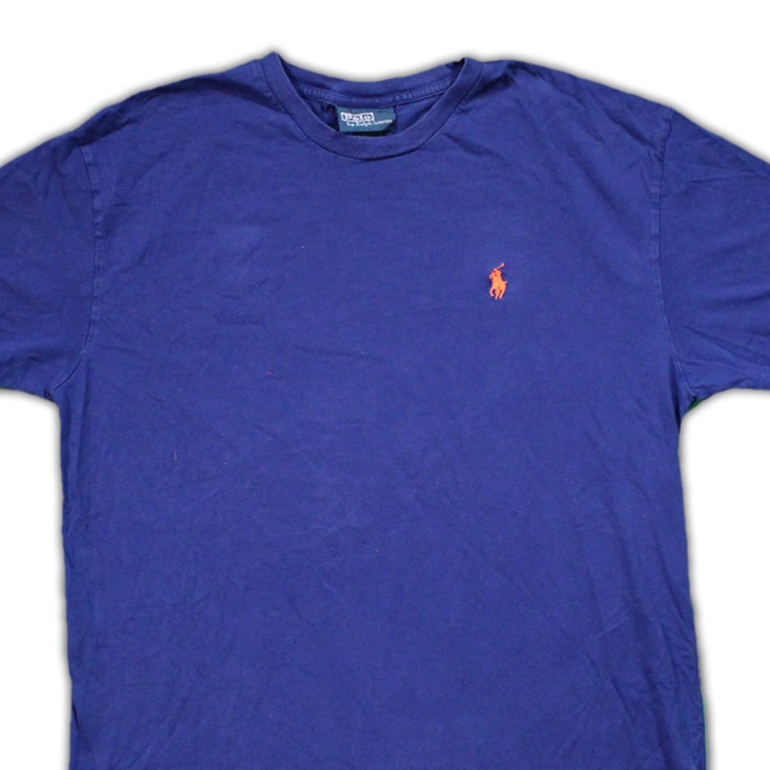 Vintage Blue Essential Polo Tee (M) | Rebalance Vintage.