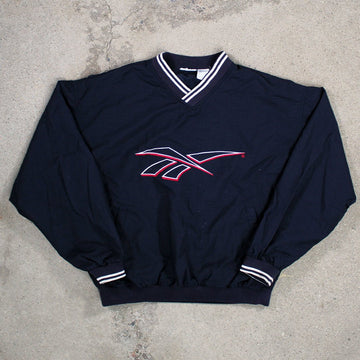Vintage 90s Blue, red + White Reebok Pullover Windbreaker (L/XL) | Rebalance Vintage.