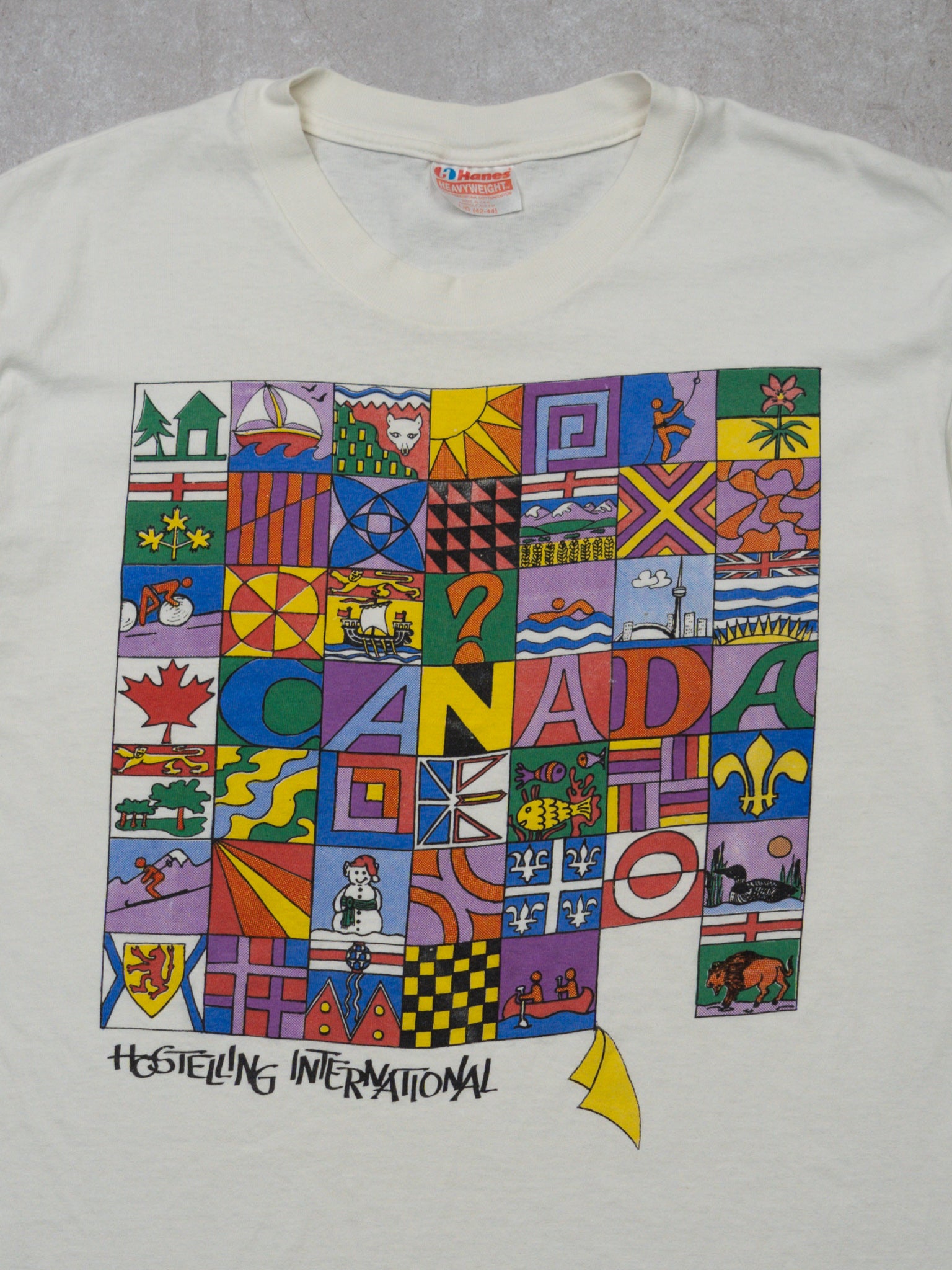 Vintage 80s White Hostelling International Tee (M)