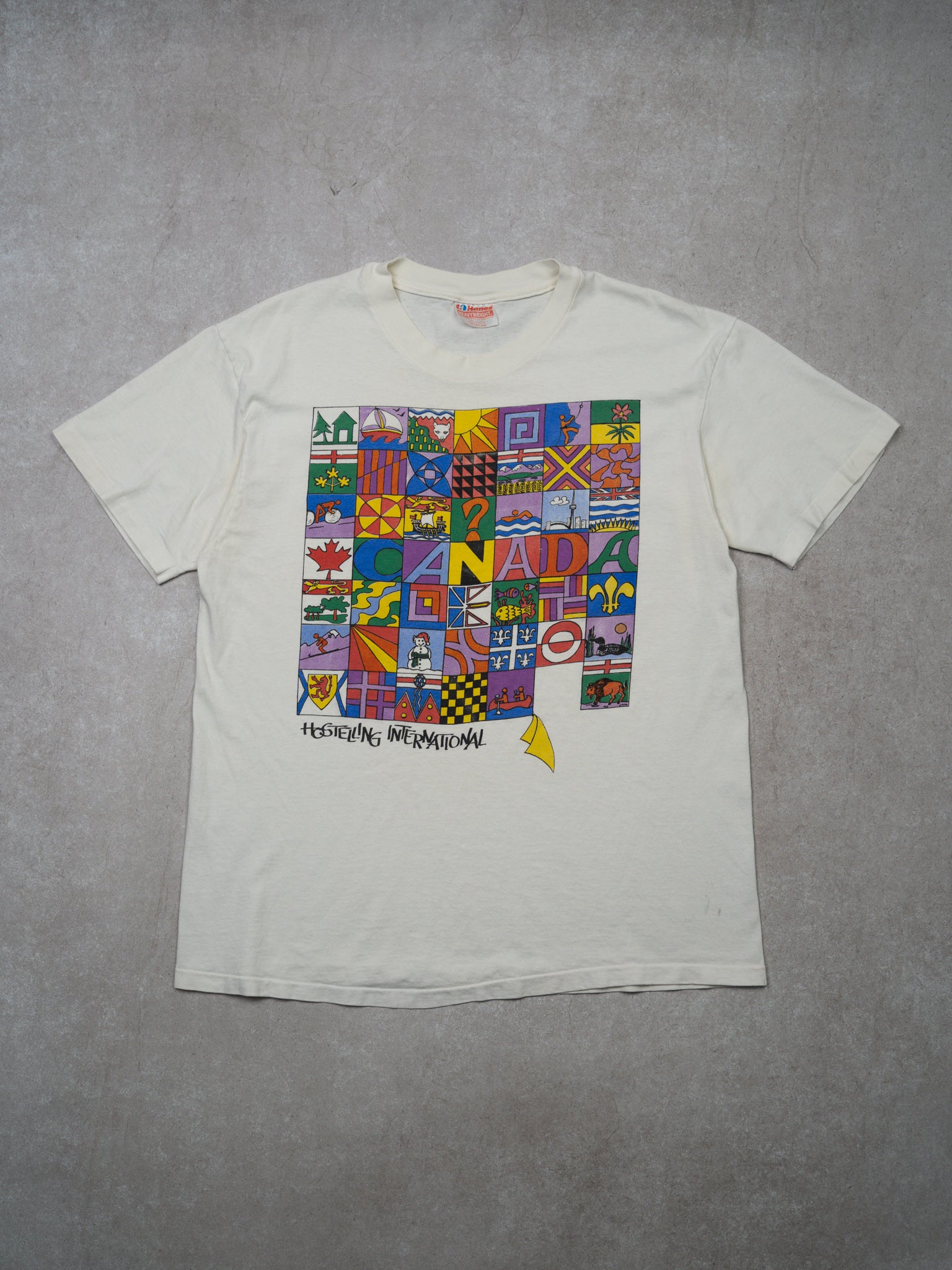 Vintage 80s White Hostelling International Tee (M)
