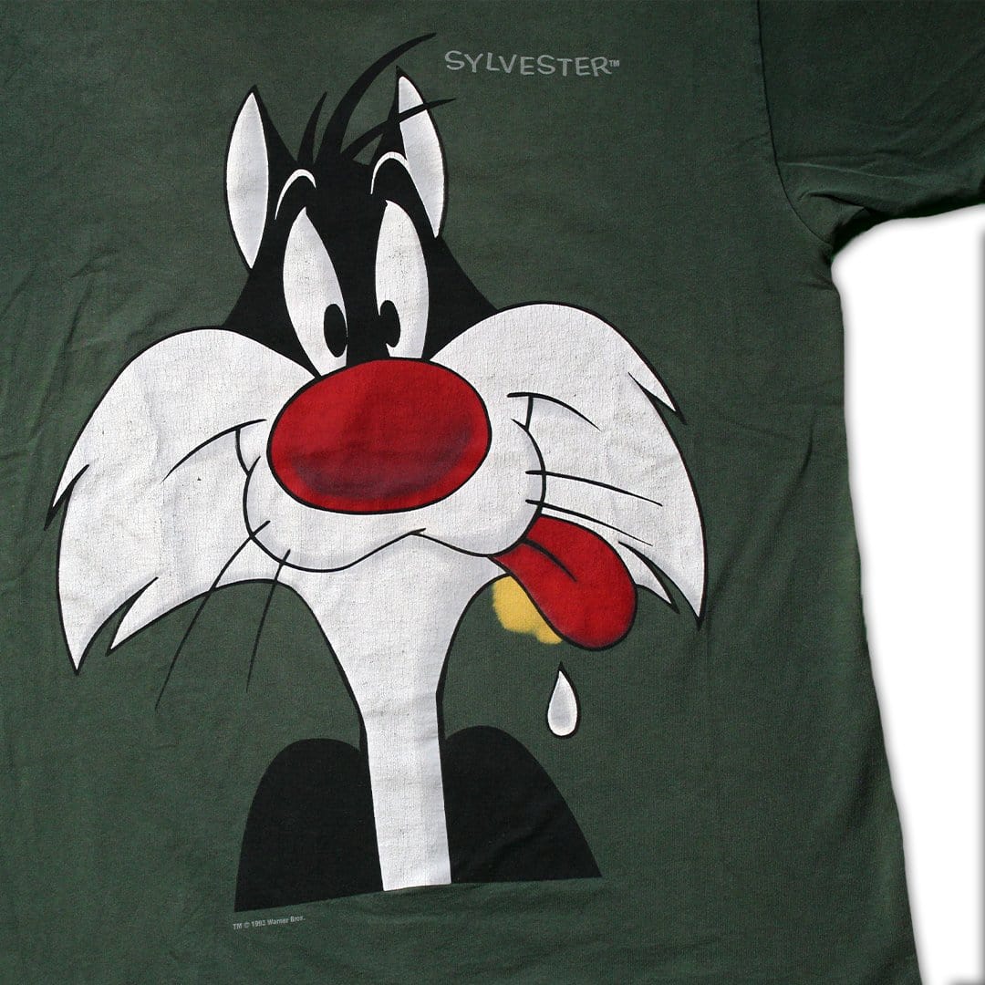 Vintage 93' Green Sylvester Looney Tunes Tee | Rebalance Vintage.