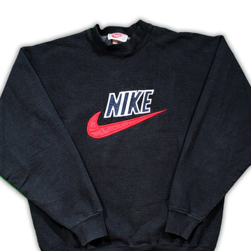 Vintage 90s Nike Black + Red Big Logo Crewneck | Rebalance Vintage.