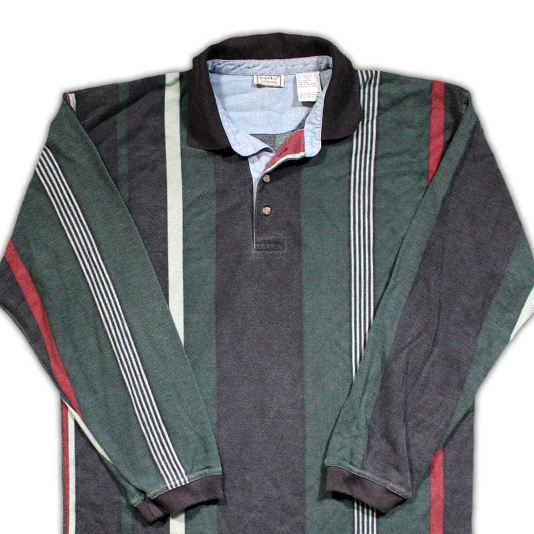 Vintage 90s Bugle Boys Striped Rugby Shirt | Rebalance Vintage.