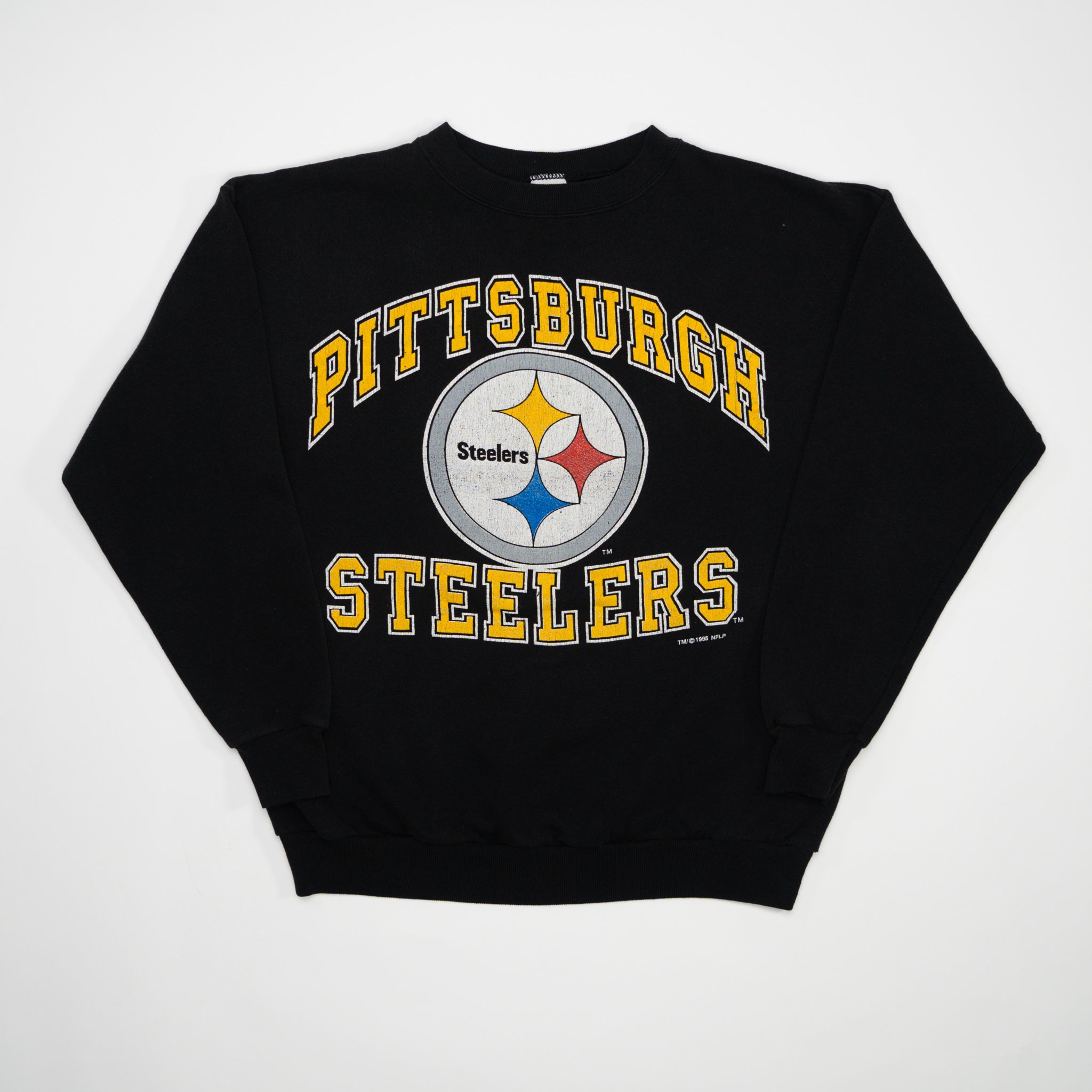 Vintage '95 Black Pittsburgh Steelers Crewneck (M) | Rebalance Vintage.