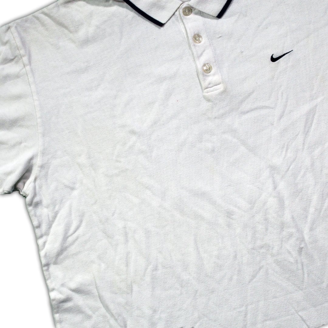 Vintage White Nike Polo Shirt (XL) | Rebalance Vintage.