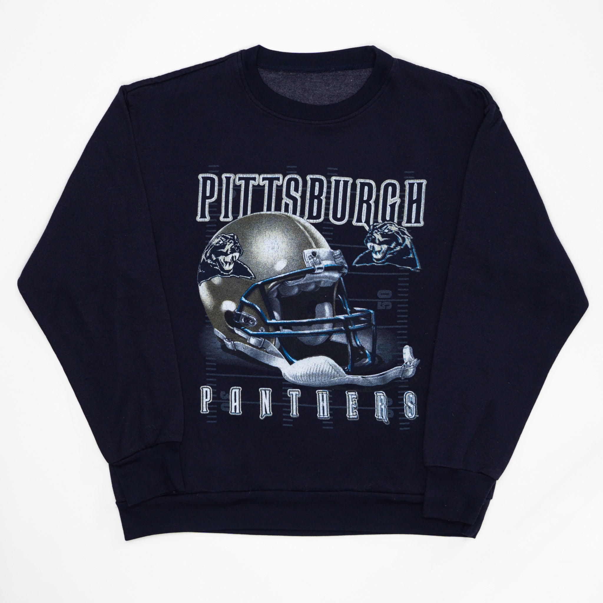 Vintage Pittsburgh Panthers Football Helmet Crewneck (M/L) | Rebalance Vintage.