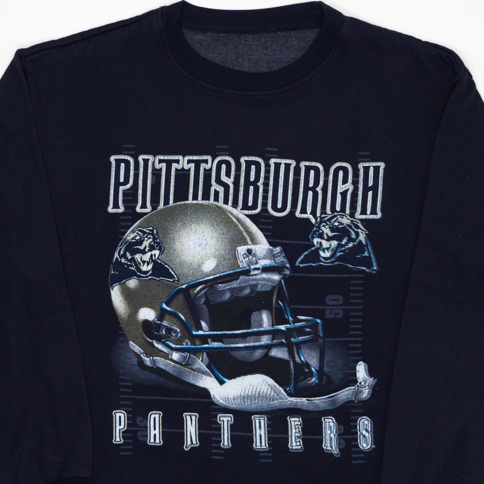 Vintage Pittsburgh Panthers Football Helmet Crewneck (M/L) | Rebalance Vintage.