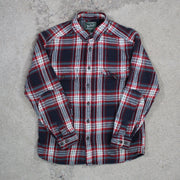 Vintage Woolrich Blue + Red Plaid Button Up (M)