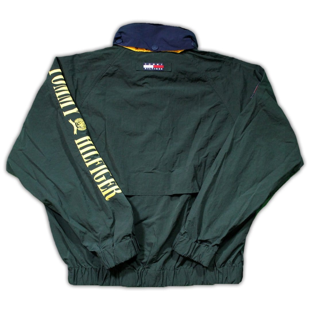 Vintage 90s Green Tommy Hilfiger Windbreaker (XL) | Rebalance Vintage.