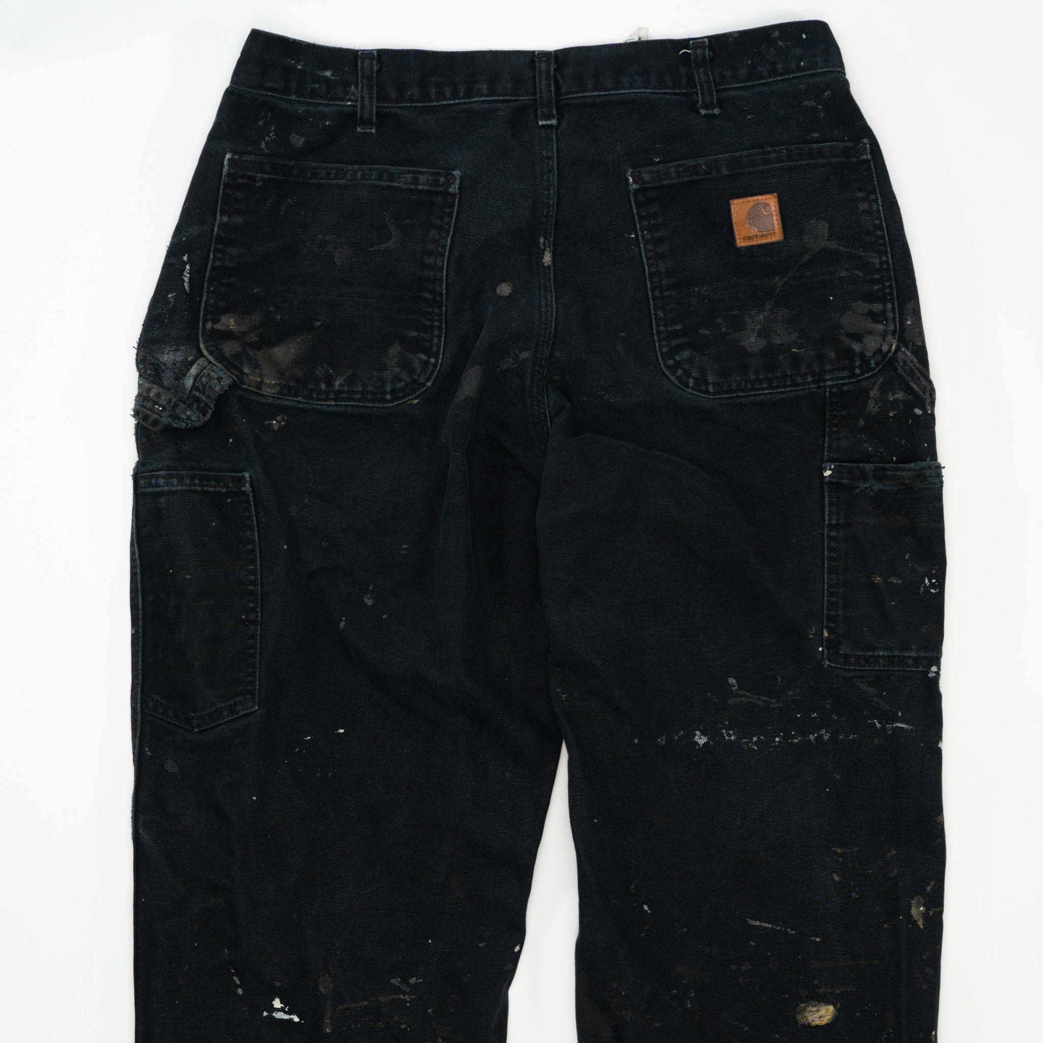 Vintage Black Carhartt Paint Splashed Cargo Pants (34 x 30)