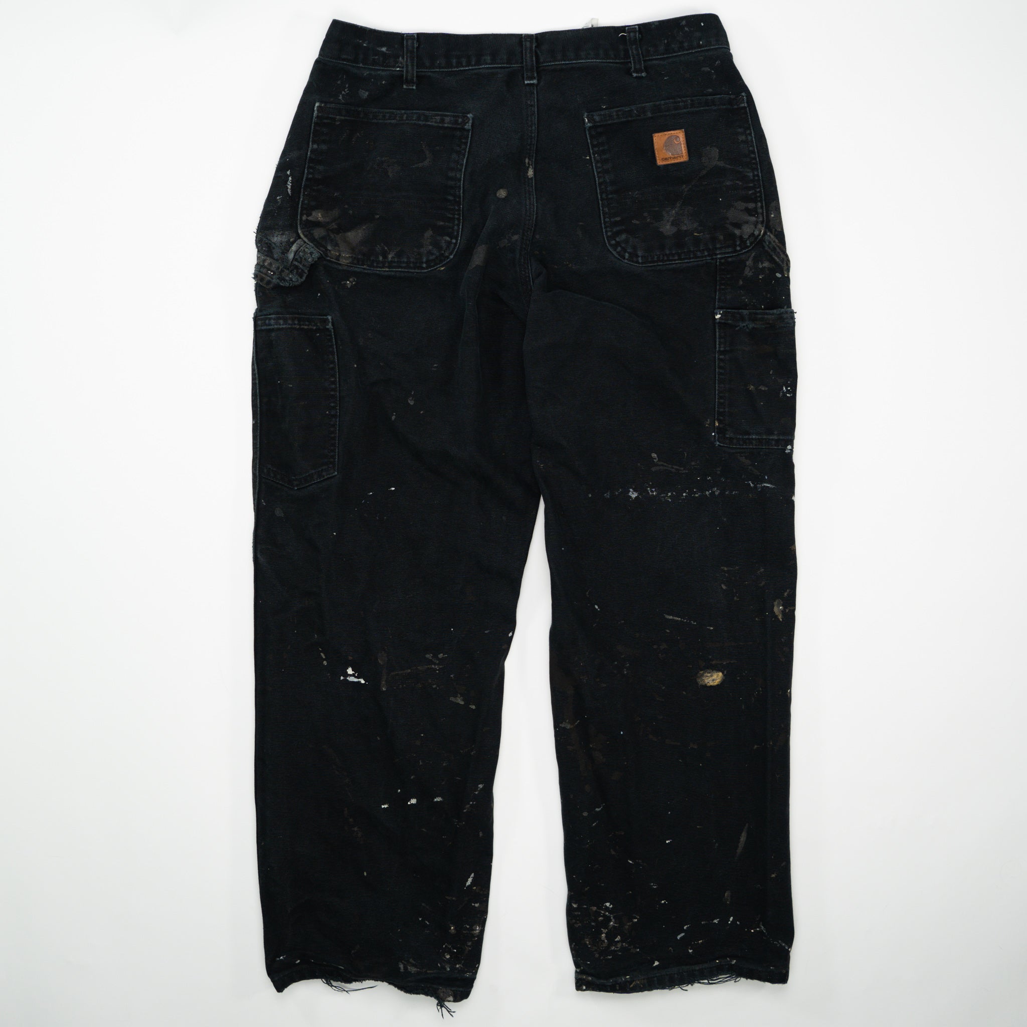 Vintage Black Carhartt Paint Splashed Cargo Pants (34 x 30)