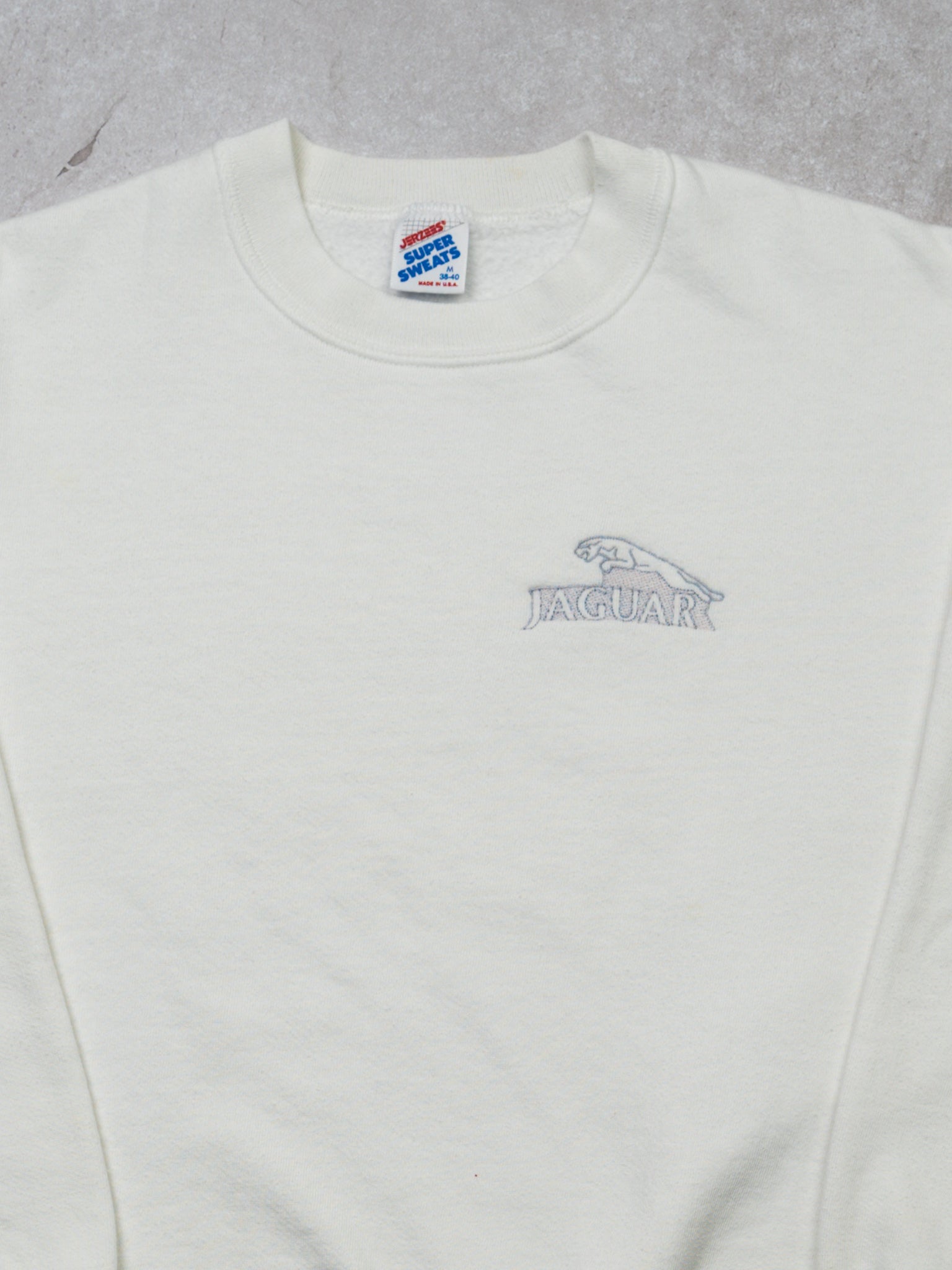 Vintage 90s White Jaguar Crewneck (S)