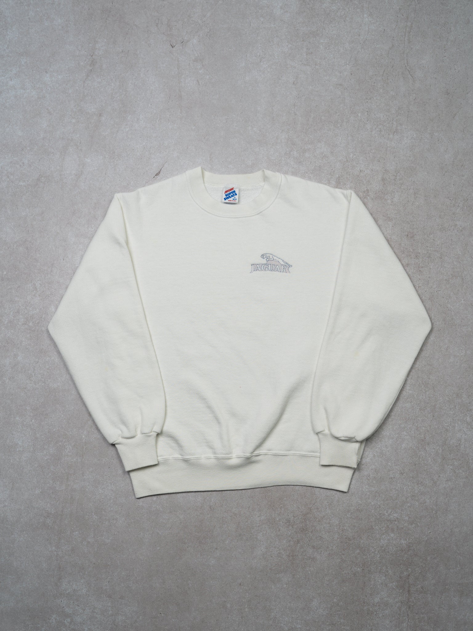 Vintage 90s White Jaguar Crewneck (S)