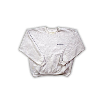Vintage Light Grey Champion Spell Out Crewneck | Rebalance Vintage.
