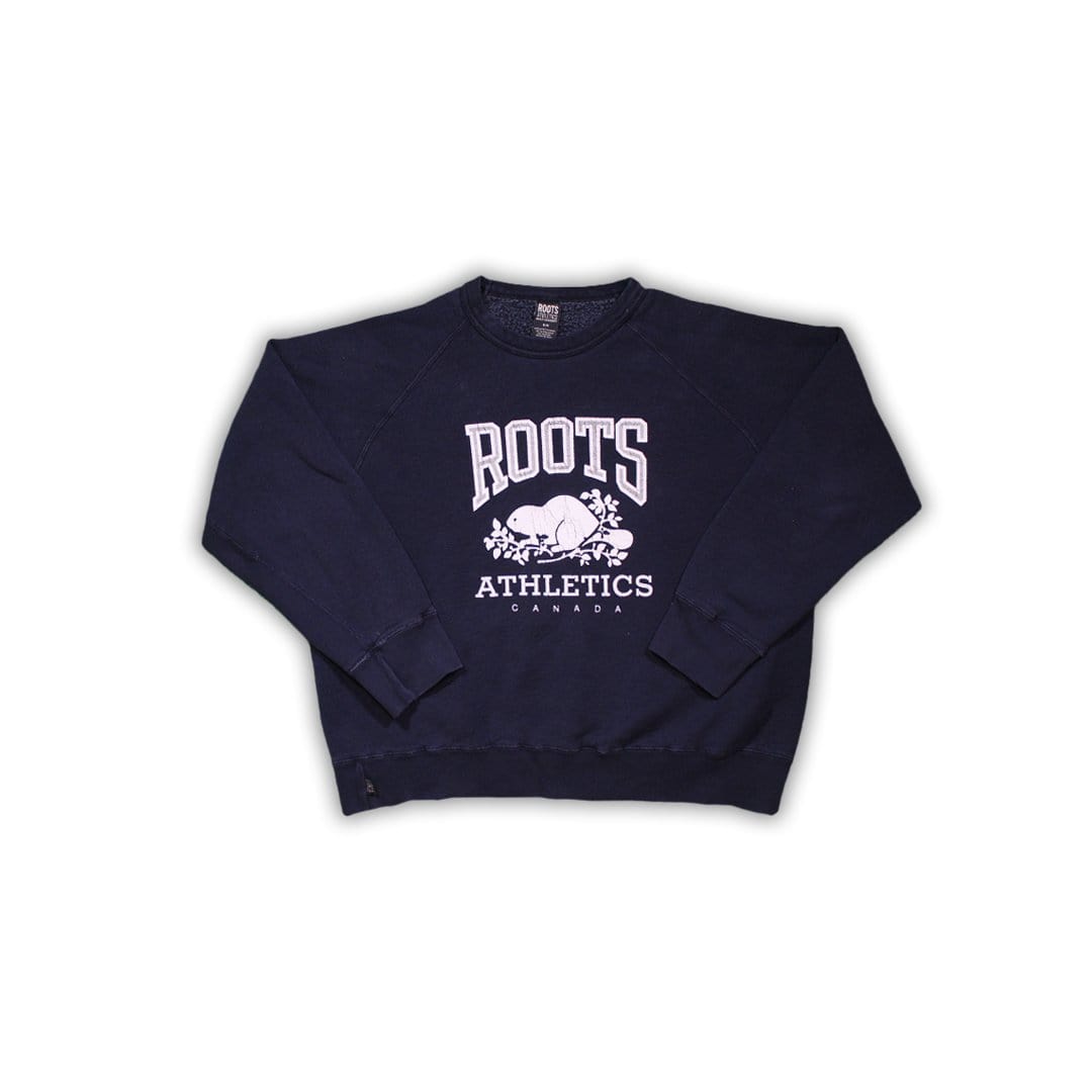 Vintage Dark Blue Roots Athletics Crewneck | Rebalance Vintage.